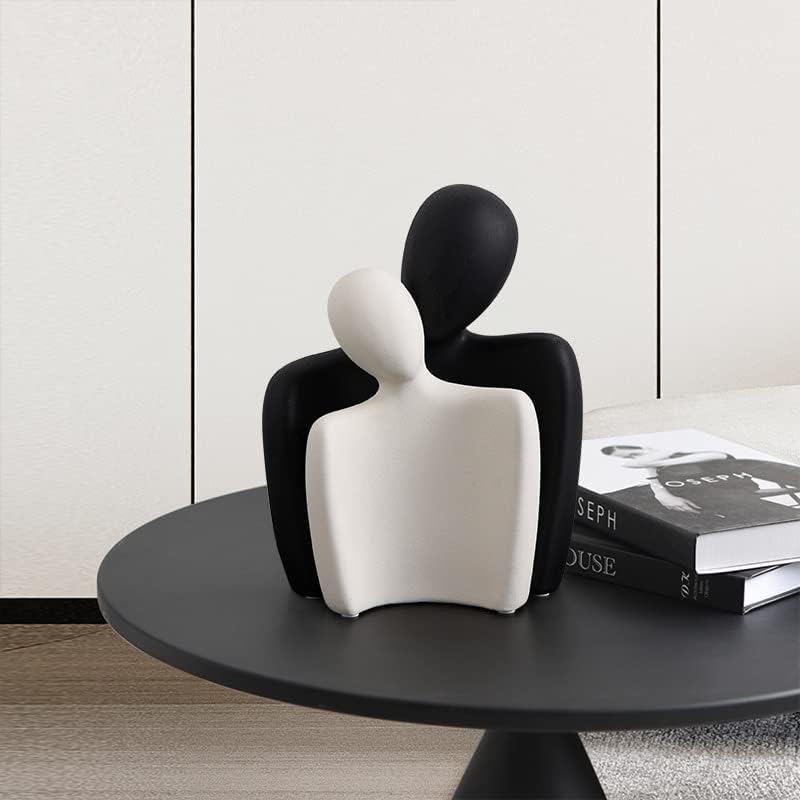 Ceramic Couple Statues - Hugging Couple Figurines for Shelf and Table