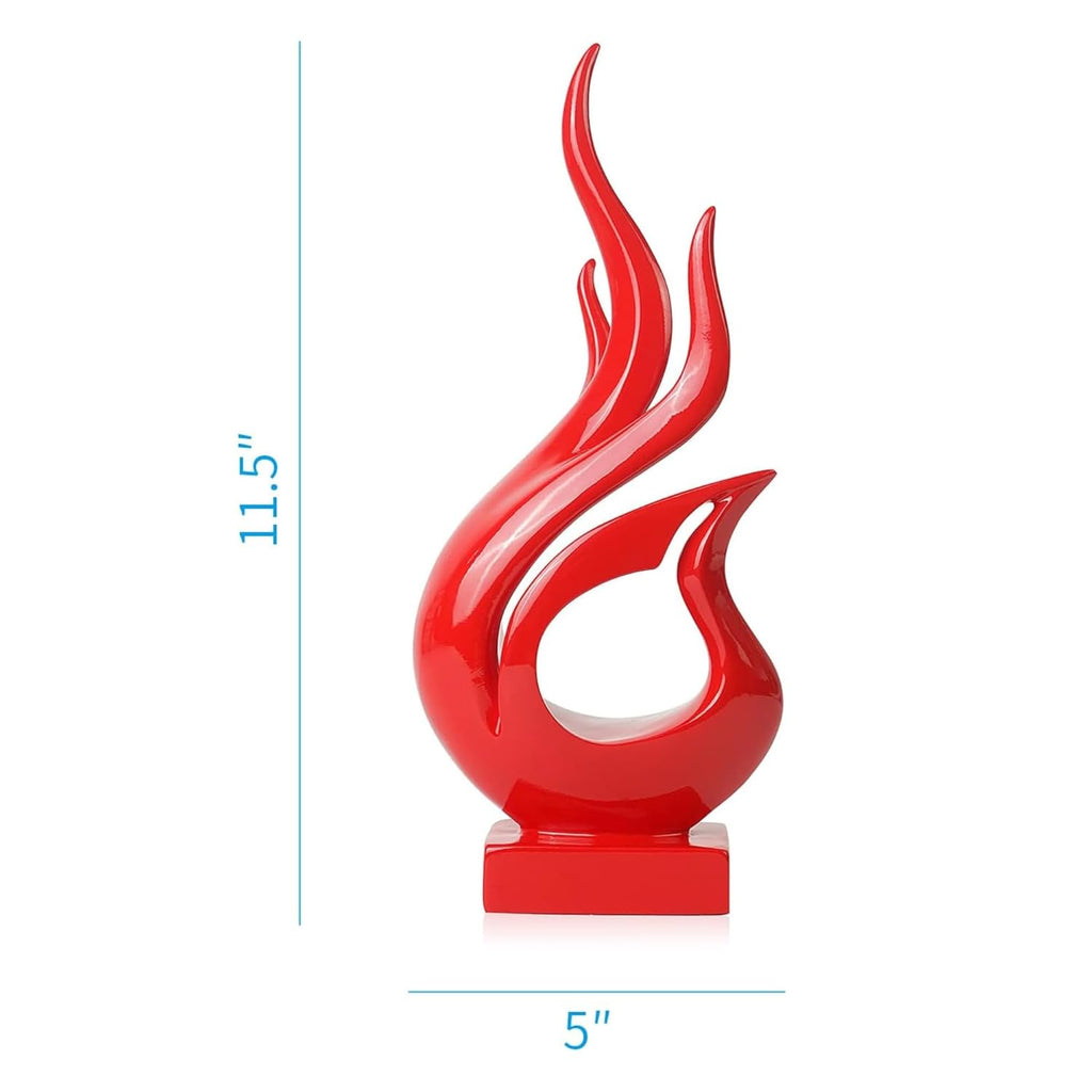 Agni Abstract Flame Sculpture – Handcrafted Red Resin Art for Modern Home Decor