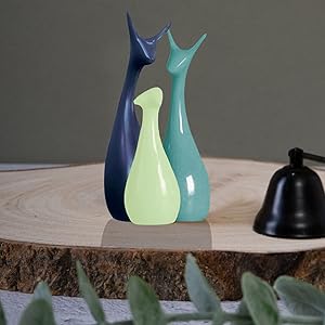 Home Decor Lucky Deer Family Statue Matte Finish Ceramic Figures showpiece (Set of 3)