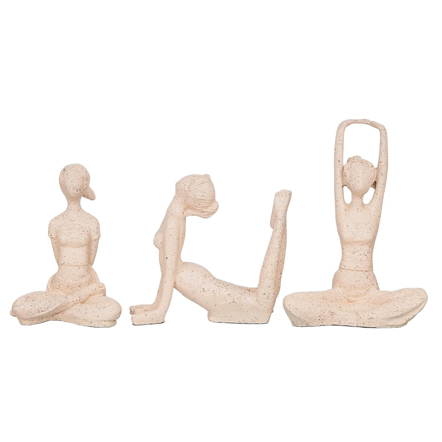 Set of 3 Premium Yoga Figurines – Modern Art Stone Finish Showpieces