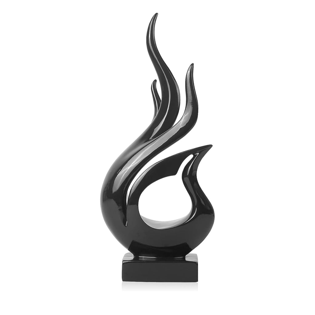 Agni Abstract Resin Modern Sculpture for Shelf Table Decoration (Black)