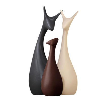 ABHIYAM Ceramic Deer Family Figurines – Elegant Home Decor Gift Set