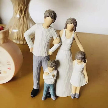 Family of 4 Figurines, Family Sculpture, Gifts for Family, Resin Family Sculpture