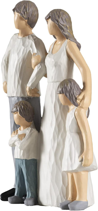 Family of 4 Figurines, Family Sculpture, Gifts for Family, Resin Family Sculpture