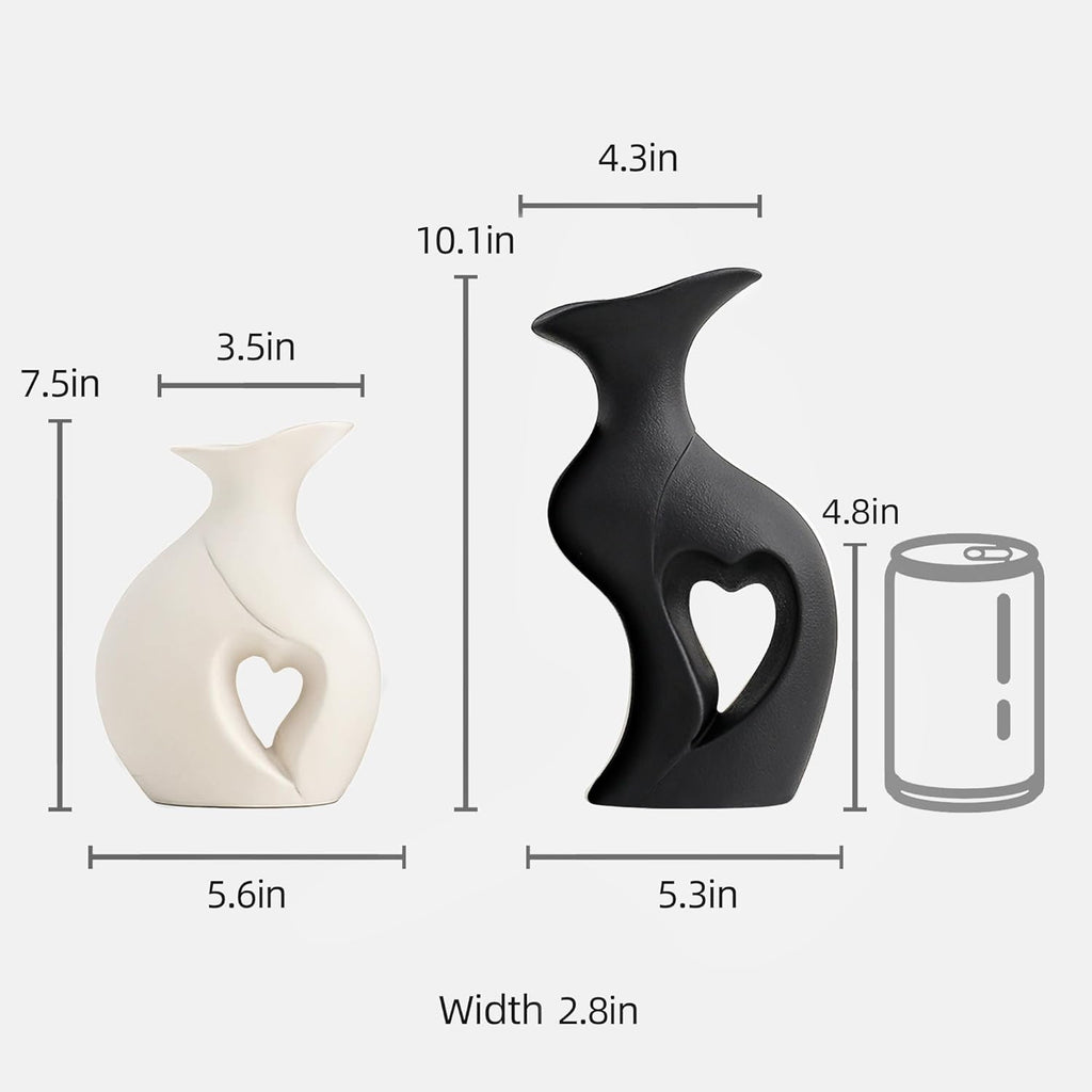 Set of 2 Ceramic Vases for Home Decor - Minimalist Nordic Boho Style Vases, Ideal for Wedding Decor (Copy)