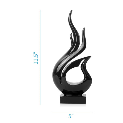 Agni Abstract Resin Modern Sculpture for Shelf Table Decoration (Black)