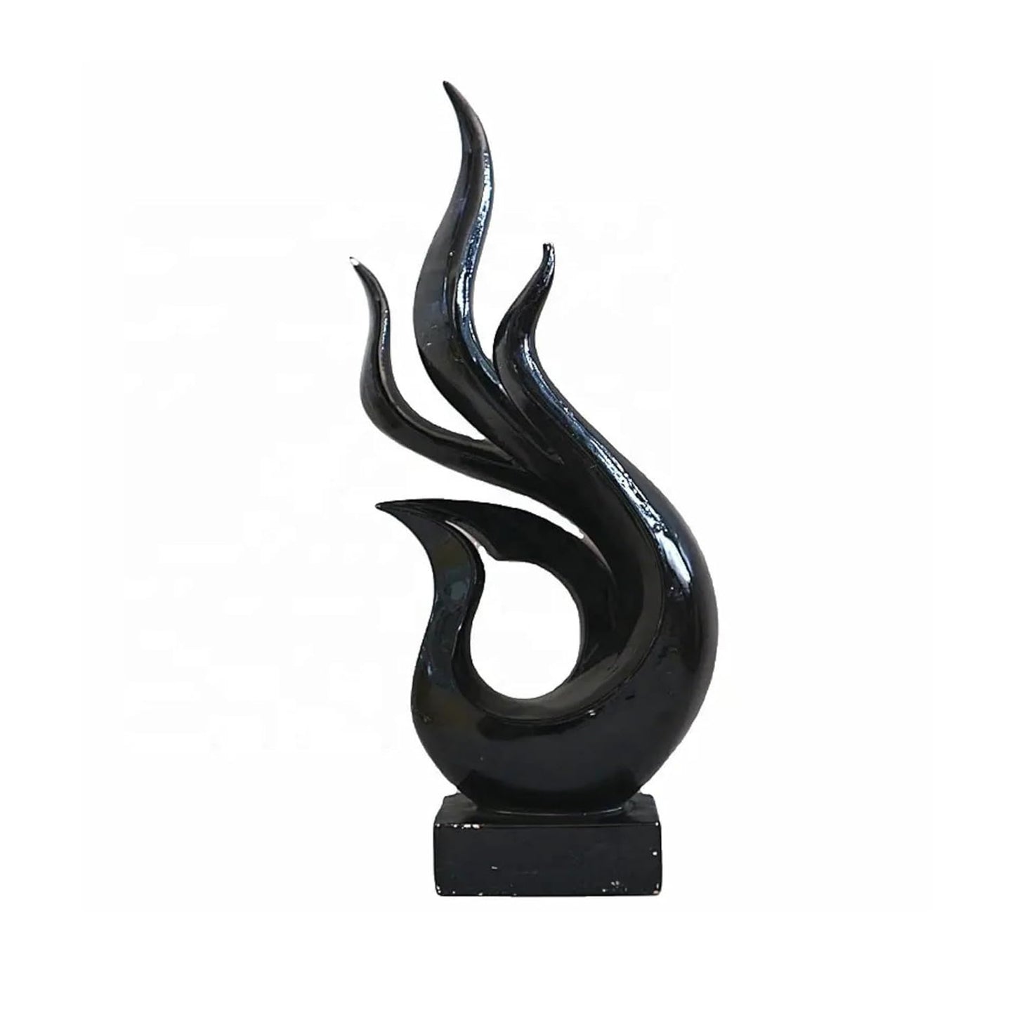 Agni Abstract Resin Modern Sculpture for Shelf Table Decoration (Black)