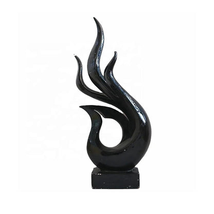 Agni Abstract Resin Modern Sculpture for Shelf Table Decoration (Black)