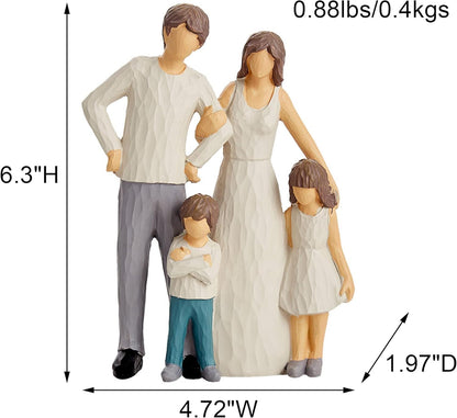 Family of 4 Figurines, Family Sculpture, Gifts for Family, Resin Family Sculpture