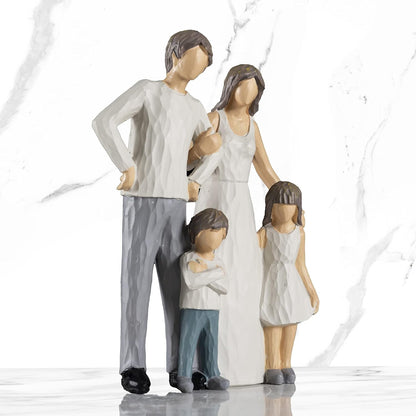 Family of 4 Figurines, Family Sculpture, Gifts for Family, Resin Family Sculpture