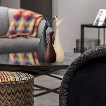 ABHIYAM Ceramic Deer Family Figurines – Elegant Home Decor Gift Set