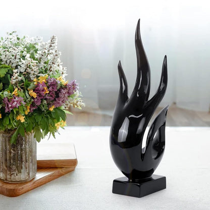Agni Abstract Resin Modern Sculpture for Shelf Table Decoration (Black)
