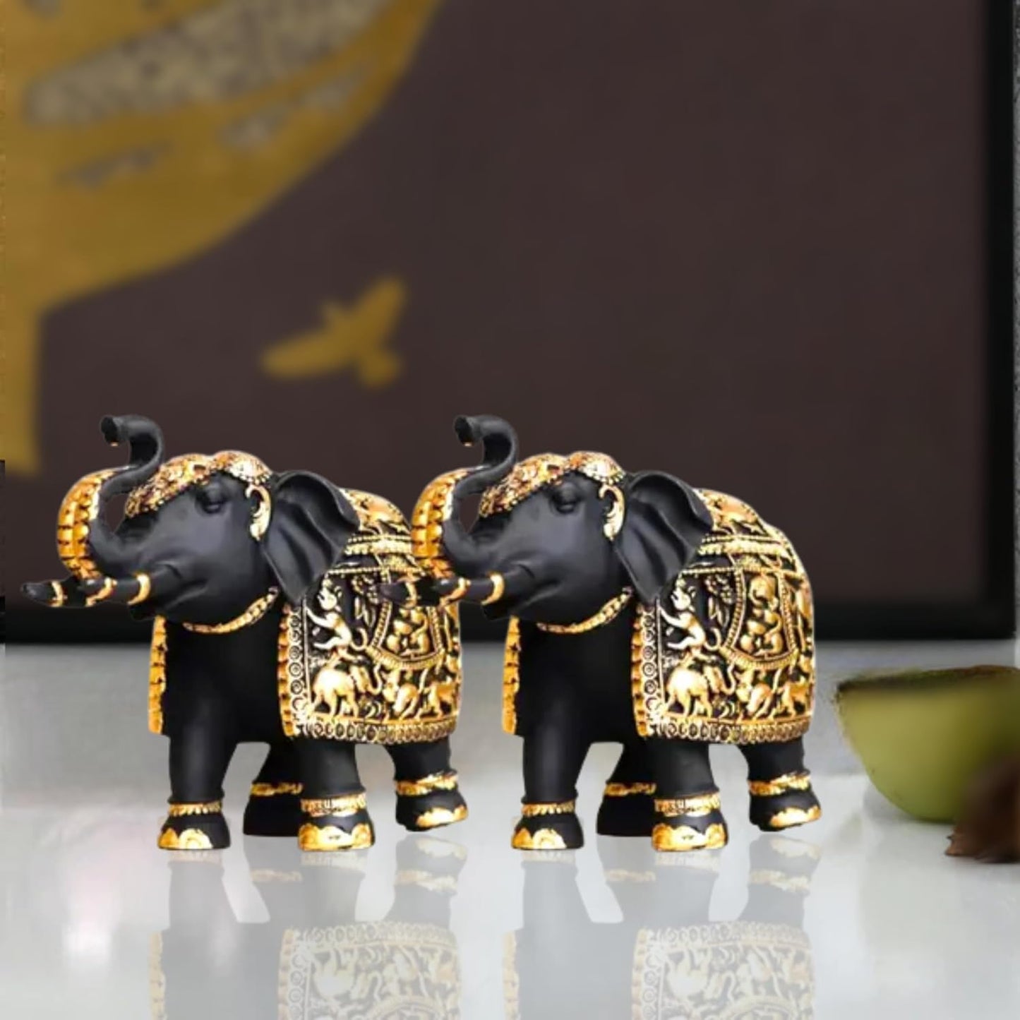Elephant Statue Medium Size 2 pcs Set for Showpiece