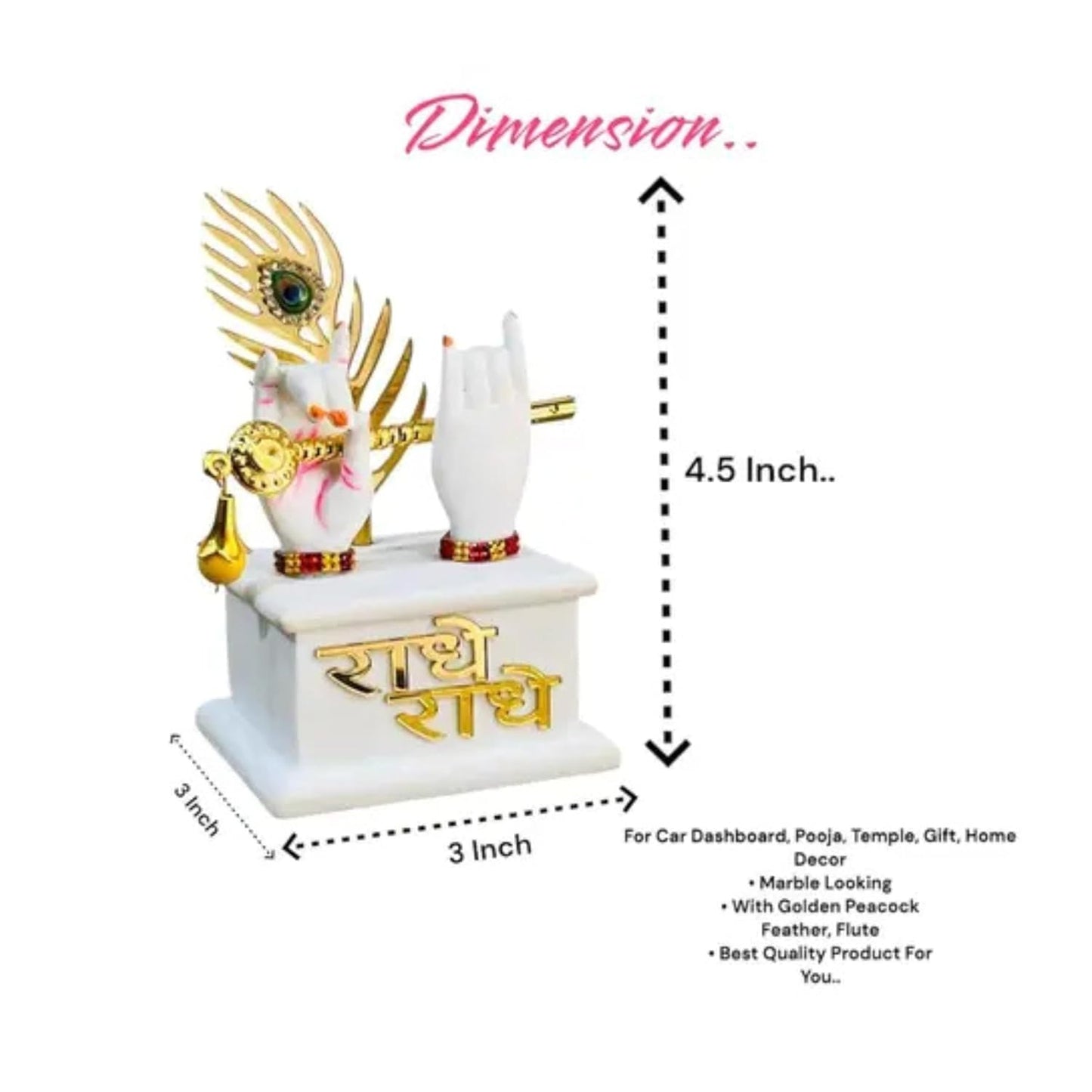 Lord Krishna Hands with Flute and Peacock Feather