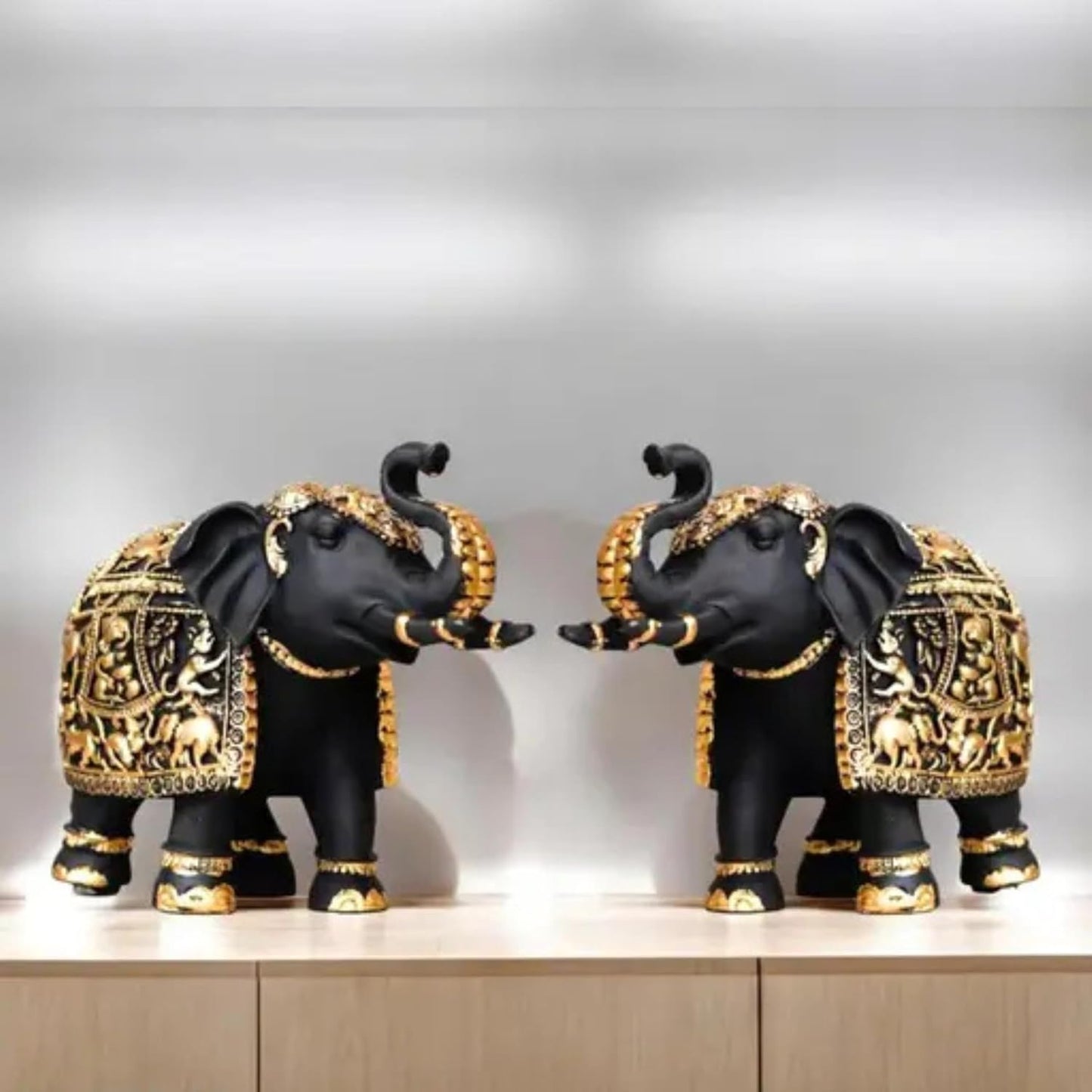 Elephant Statue Medium Size 2 pcs Set for Showpiece