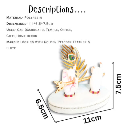 Lord Krishna Idol Decorative Statue in Flute Playing Pose (Pack of 1)