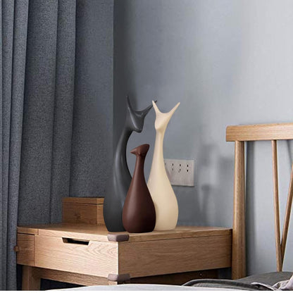 ABHIYAM Ceramic Deer Family Figurines – Elegant Home Decor Gift Set