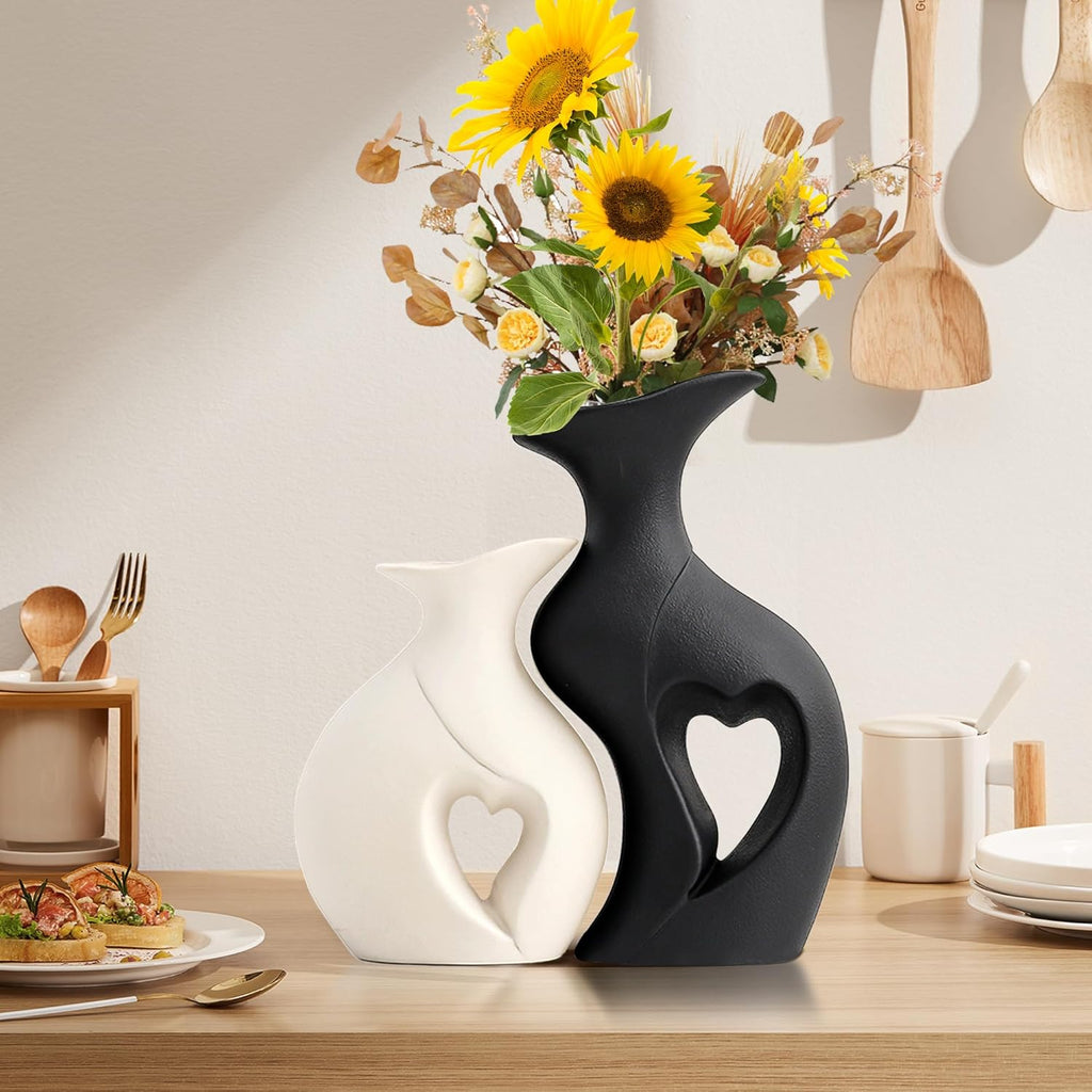 Set of 2 Ceramic Vases for Home Decor - Minimalist Nordic Boho Style Vases, Ideal for Wedding Decor (Copy)