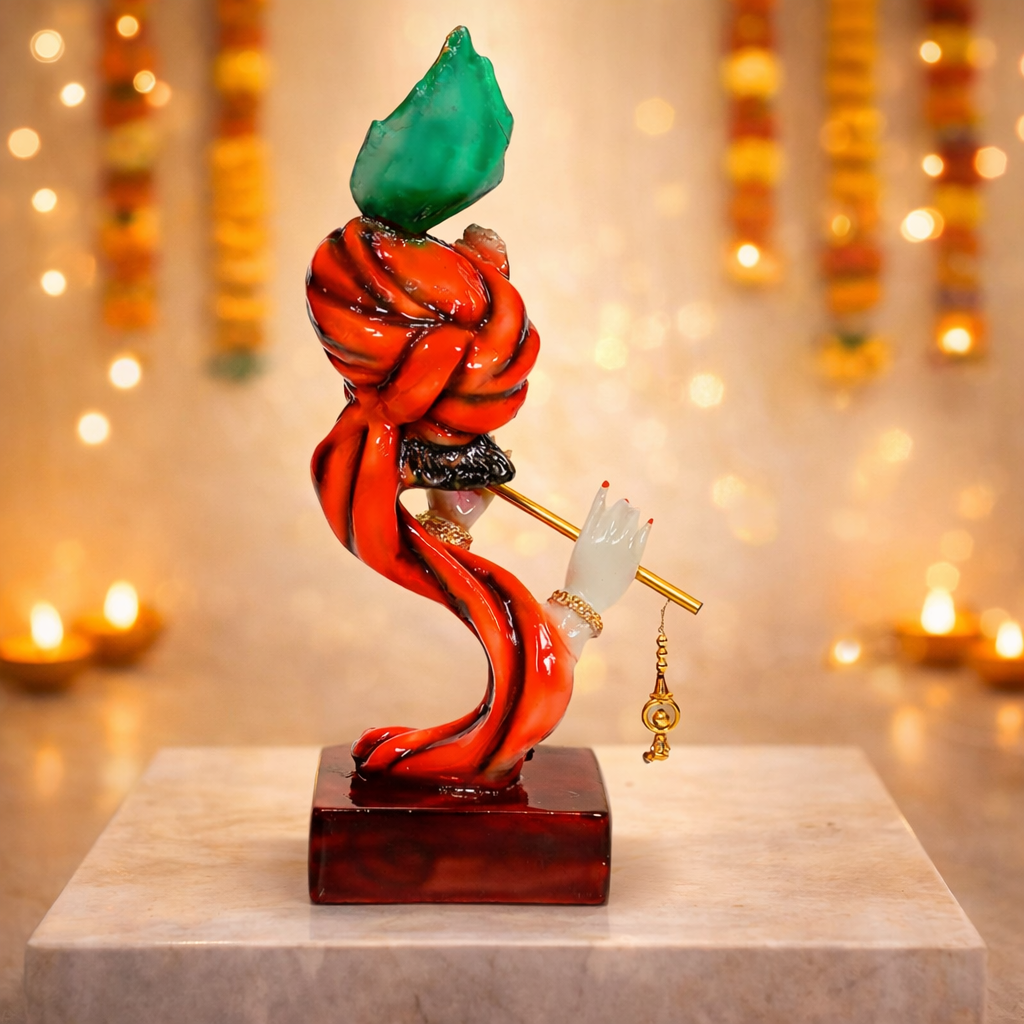 Lord Krishna Idol Decorative Statue in Flute Playing Pose