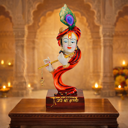 Lord Krishna Idol Decorative Statue in Flute Playing Pose