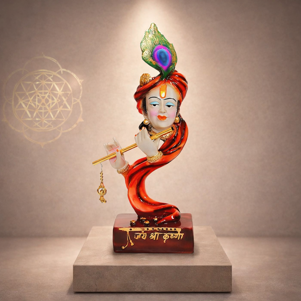 Lord Krishna Idol Decorative Statue in Flute Playing Pose